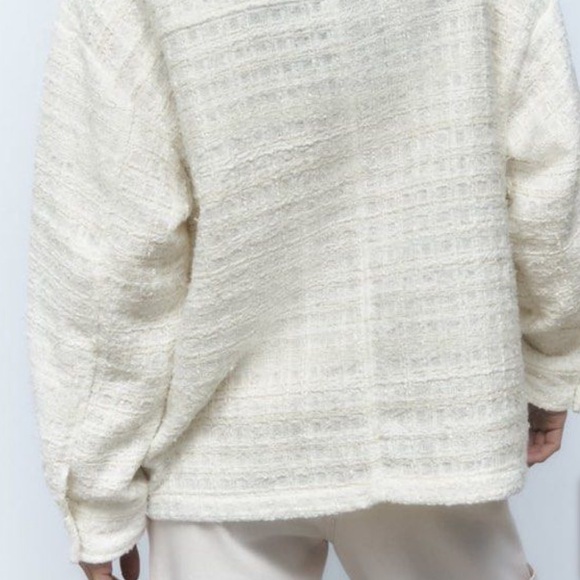 ZARA Oversized Tweed Suit Jacket - Picture 8 of 12